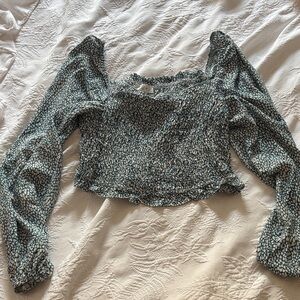 She + Sky Black and White Patterned Blouse